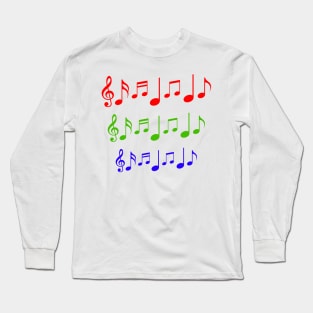 Coloured Musical Notes Long Sleeve T-Shirt